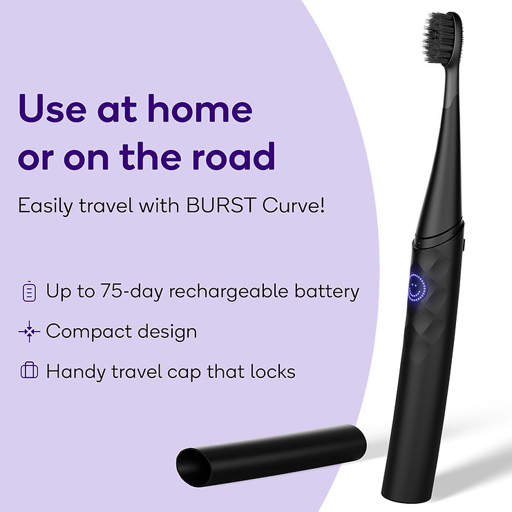 Burst Curve Sonic Electric Toothbrush, 3 Modes, Soft Charcoal Bristles - Электрическая зубная щётка — изображение 6