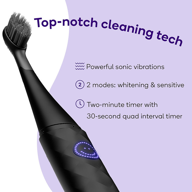 Burst Curve Sonic Electric Toothbrush, 3 Modes, Soft Charcoal Bristles - Электрическая зубная щётка — изображение 5
