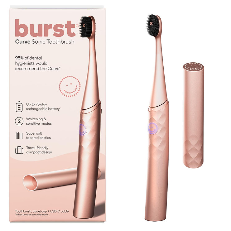 Burst Curve Sonic Electric Toothbrush, 3 Modes, Soft Charcoal Bristles - Электрическая зубная щётка — изображение 8